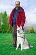 Siberian Husky with a man