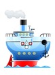 blue ship vector illustration