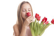 Photo: girl with flowers girl with flowers