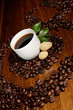 Kaffee mit Bohnendeko