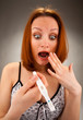 Woman with pregnancy test