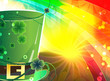 Rainbow background and  magic hat