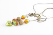 gold necklace and  green Crystal beads