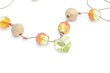 gold necklace and  green Crystal beads