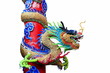 Chinese dragon around a red pillar Chinese dragon around a red pillar