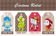 Vector: cartoon robot card cartoon robot card