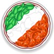 Pizza Bandiera Italia-Pizza Italy Flag-Vector