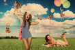 Photo: beauty young women on meadow beauty young women on meadow