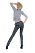 Young woman dancing. Rear view. Young woman dancing. Rear view.