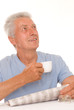 man read the newspaper