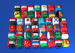 Bandiere Asia a forma di cubo