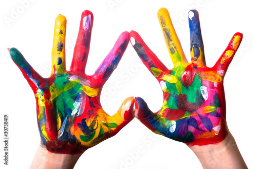 Photo: zwei bunte Hände bilden ein Herz V2 zwei bunte Hände bilden ein Herz V2