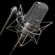 professional studio microphone isolated on a black background professional studio microphone isolated on a black background