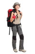 Hiker woman isolated Hiker woman isolated