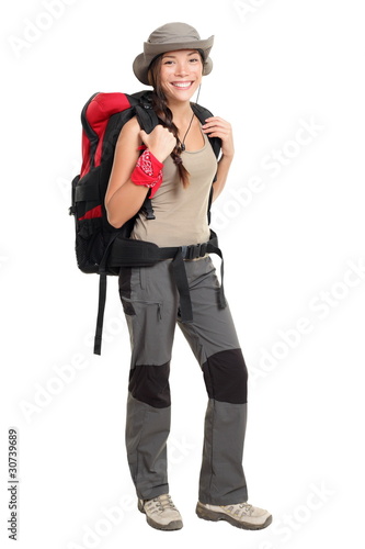 Photo: Hiker woman isolated Hiker woman isolated