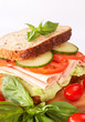 Tasty ham, tomato and cucumber sandwich Tasty ham, tomato and cucumber sandwich