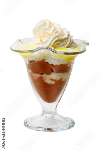 Photo: Ice cream with whipped cream Ice cream with whipped cream