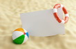 life belt blanck on a beach