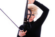 Attractive violinist playing the electric violin Attractive violinist playing the electric violin