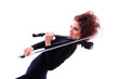 Attractive violinist playing the electric violin Attractive violinist playing the electric violin