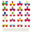 Lok mit Zahlen in Waggons