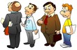people standing in queue