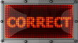correct announcement on the LED display