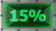 percentage announcement on the LED display