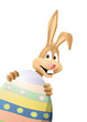 bunny behind egg corner bunny behind egg corner