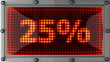 percentage announcement on the LED display