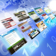 Abstract image of media streams Abstract image of media streams