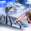human hand and computer keyboard