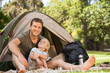 Photo: Father and his son camping Father and his son camping
