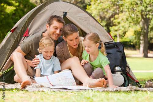 Photo: Family camping in the park Family camping in the park
