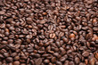 Dark roasted coffee beans texture