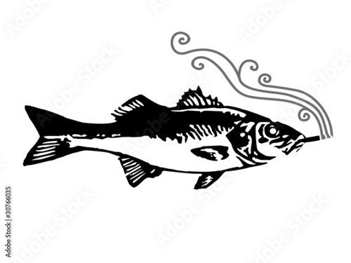 Vector: fish smoking a cigarette fish smoking a cigarette