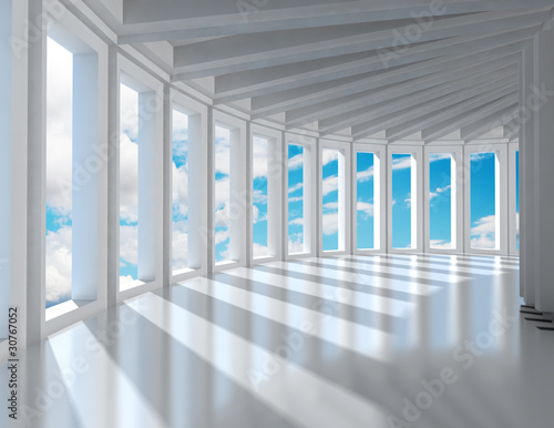 Illustration: arquitectura moderna y cielo arquitectura moderna y cielo