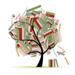 Books library on tree branches for your design Books library on tree branches for your design