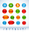 Set of colorful vector stickers and icons