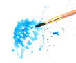 brush with blue paint stroke