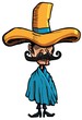 Cartoon Mexican islolated one white