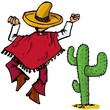 Cartoon Mexican islolated one white Cartoon Mexican islolated one white