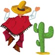Cartoon Mexican islolated one white Cartoon Mexican islolated one white