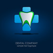 Logo dental on blue background # Vecto