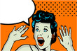 Comic Love Vector illustration of surprised woman face