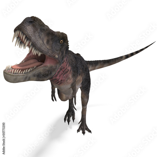 Illustration: Dinosaur Tarbosaurus. 3D rendering with clipping path and Dinosaur Tarbosaurus. 3D rendering with clipping path and