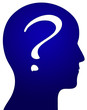 Head containing a question mark