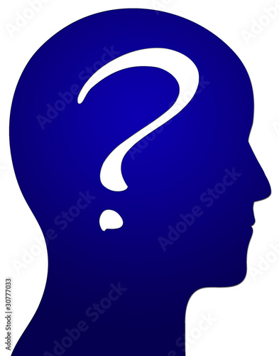 Illustration: Head containing a question mark Head containing a question mark