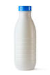 Plastic bottle with blue lid for dairy foods