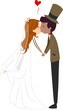 Interracial Wedding Kiss